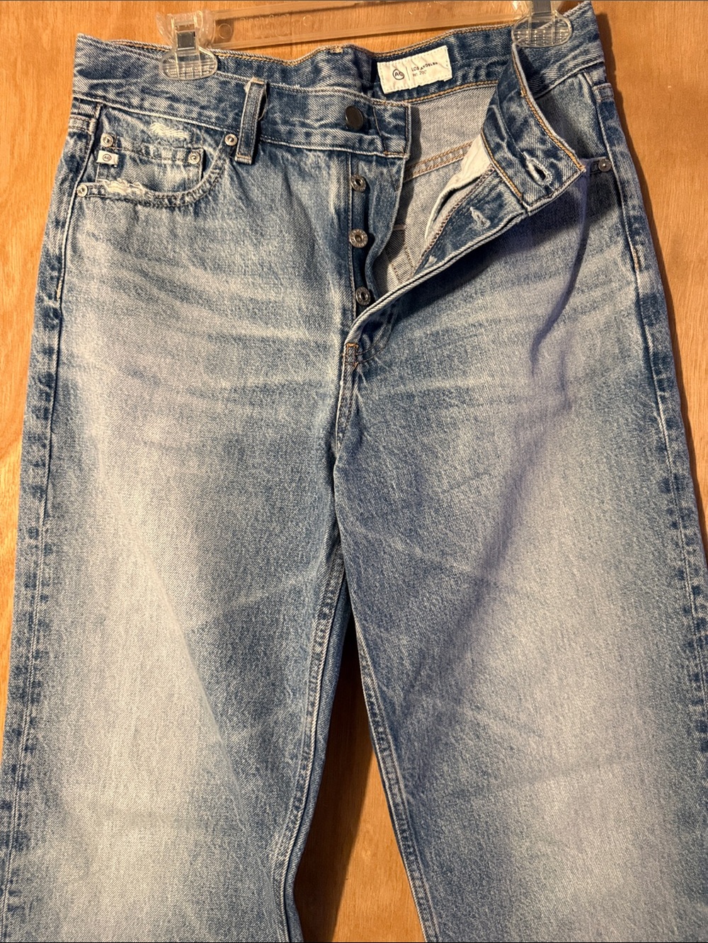 AG Adriano Goldschmied Light Blue Straight Leg Jeans Billie Relaxed High Rise - Picture 11 of 11